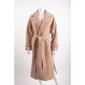 Zara Womans Jacket Coat Overcoat Wool Blend XS Camel Tan Belted 0305/245 NWT
